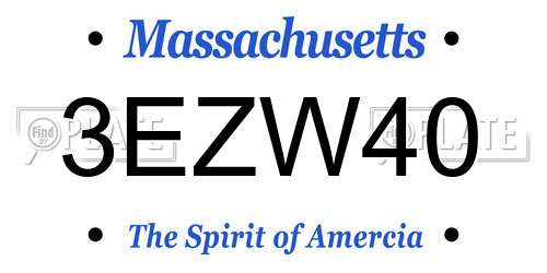 3EZW40 Massachusetts License Plate