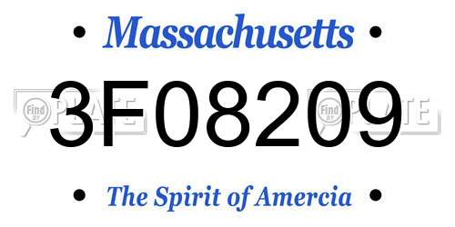 3F08209 Massachusetts License Plate