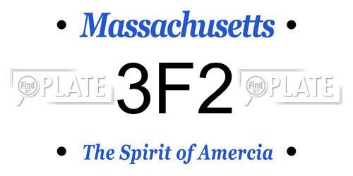 3F2 Massachusetts License Plate