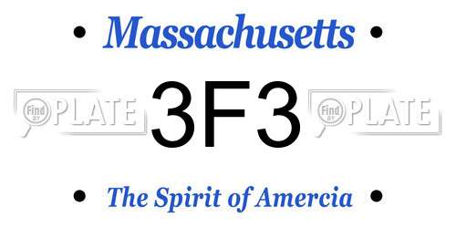 3F3 Massachusetts License Plate