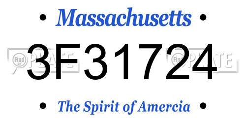 3F31724 Massachusetts License Plate