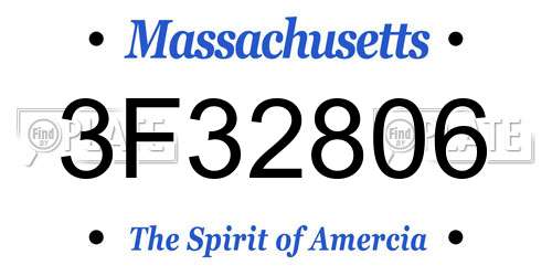 3F32806 Massachusetts License Plate