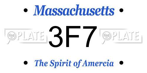 3F7 Massachusetts License Plate