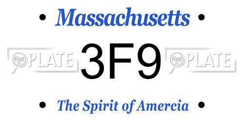 3F9 Massachusetts License Plate