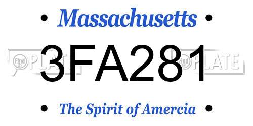 3FA281 Massachusetts License Plate