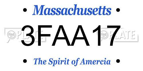 3FAA17 Massachusetts License Plate