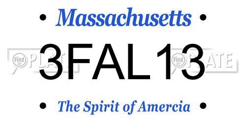 3FAL13 Massachusetts License Plate