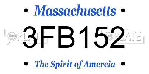 3FB152 Massachusetts License Plate