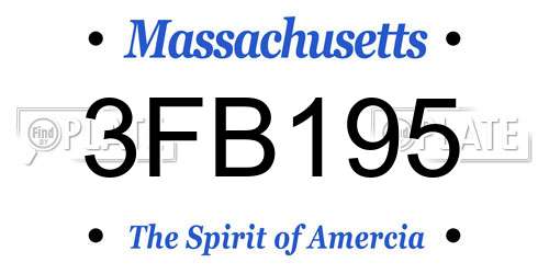 3FB195 Massachusetts License Plate