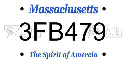 3FB479 Massachusetts License Plate