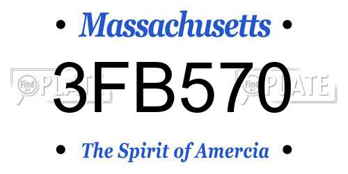3FB570 Massachusetts License Plate