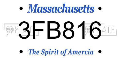 3FB816 Massachusetts License Plate