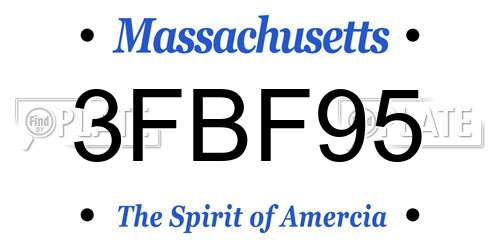 3FBF95 Massachusetts License Plate