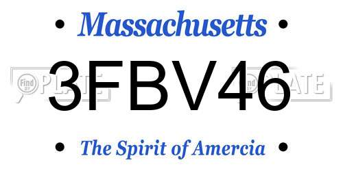 3FBV46 Massachusetts License Plate