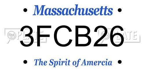 3FCB26 Massachusetts License Plate