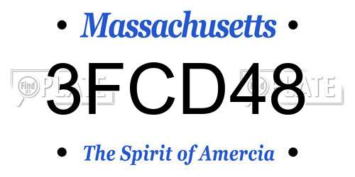 3FCD48 Massachusetts License Plate