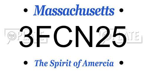 3FCN25 Massachusetts License Plate