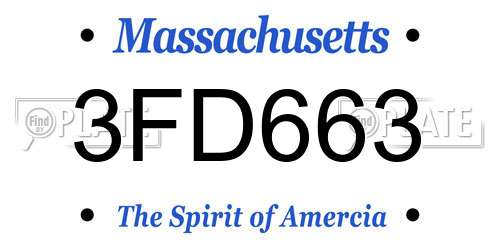 3FD663 Massachusetts License Plate
