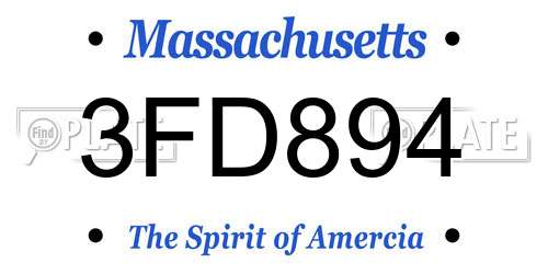 3FD894 Massachusetts License Plate