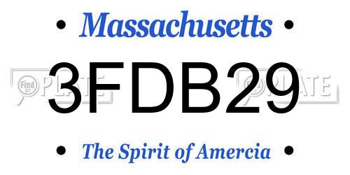 3FDB29 Massachusetts License Plate