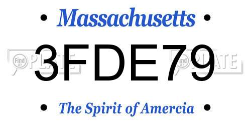 3FDE79 Massachusetts License Plate
