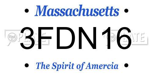 3FDN16 Massachusetts License Plate