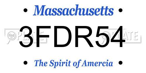 3FDR54 Massachusetts License Plate
