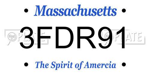 3FDR91 Massachusetts License Plate