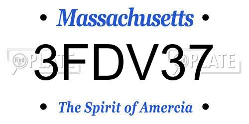 3FDV37 Massachusetts License Plate