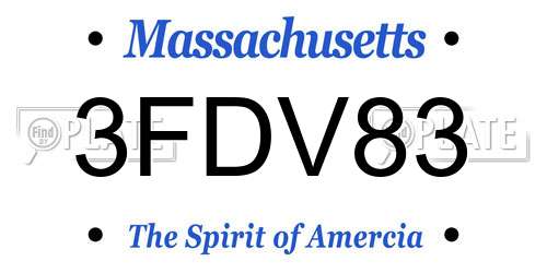 3FDV83 Massachusetts License Plate