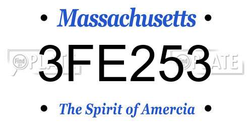 3FE253 Massachusetts License Plate