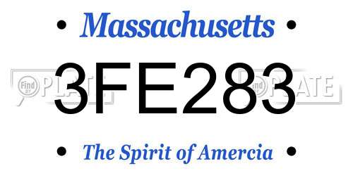 3FE283 Massachusetts License Plate