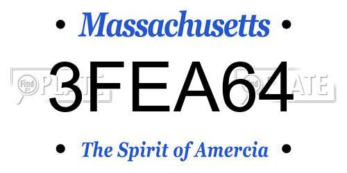 3FEA64 Massachusetts License Plate