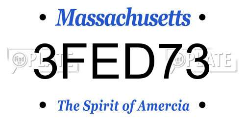 3FED73 Massachusetts License Plate