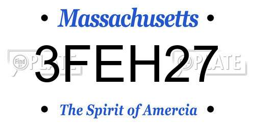3FEH27 Massachusetts License Plate