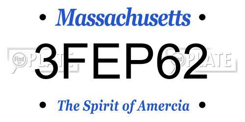 3FEP62 Massachusetts License Plate