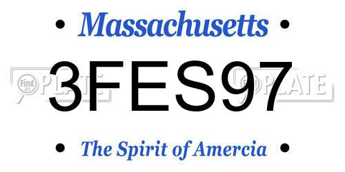 3FES97 Massachusetts License Plate