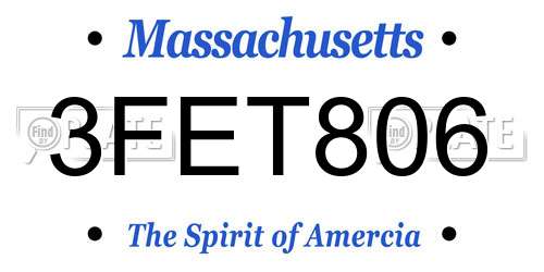 3FET806 Massachusetts License Plate