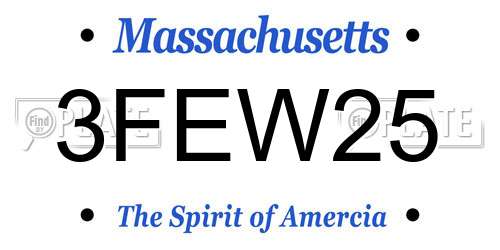 3FEW25 Massachusetts License Plate
