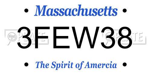 3FEW38 Massachusetts License Plate