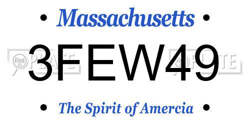3FEW49 Massachusetts License Plate