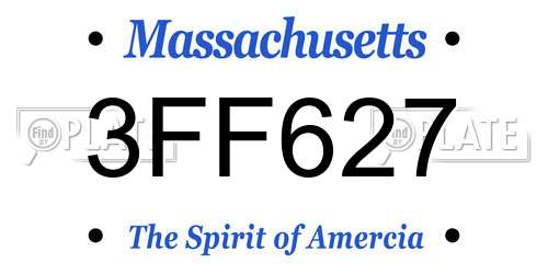 3FF627 Massachusetts License Plate