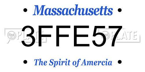 3FFE57 Massachusetts License Plate