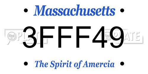 3FFF49 Massachusetts License Plate