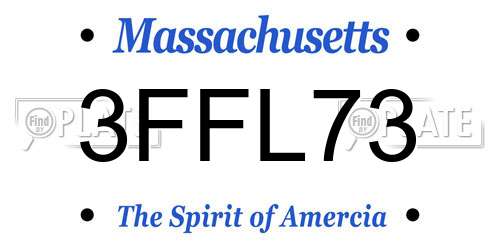 3FFL73 Massachusetts License Plate