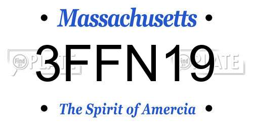 3FFN19 Massachusetts License Plate