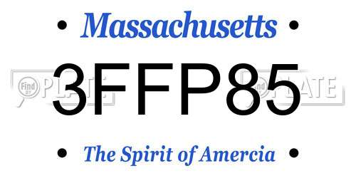 3FFP85 Massachusetts License Plate