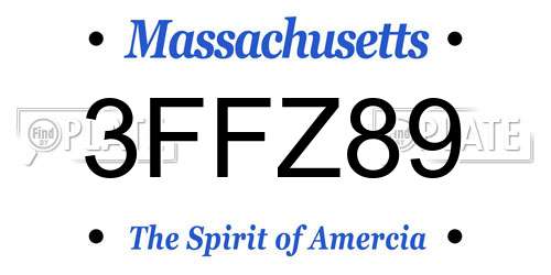 3FFZ89 Massachusetts License Plate
