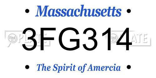 3FG314 Massachusetts License Plate