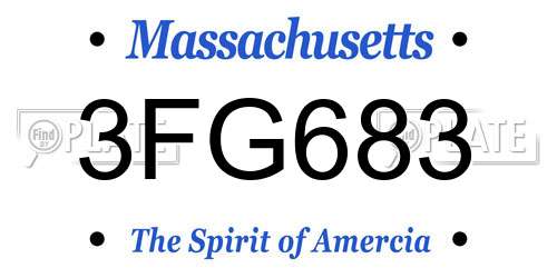 3FG683 Massachusetts License Plate